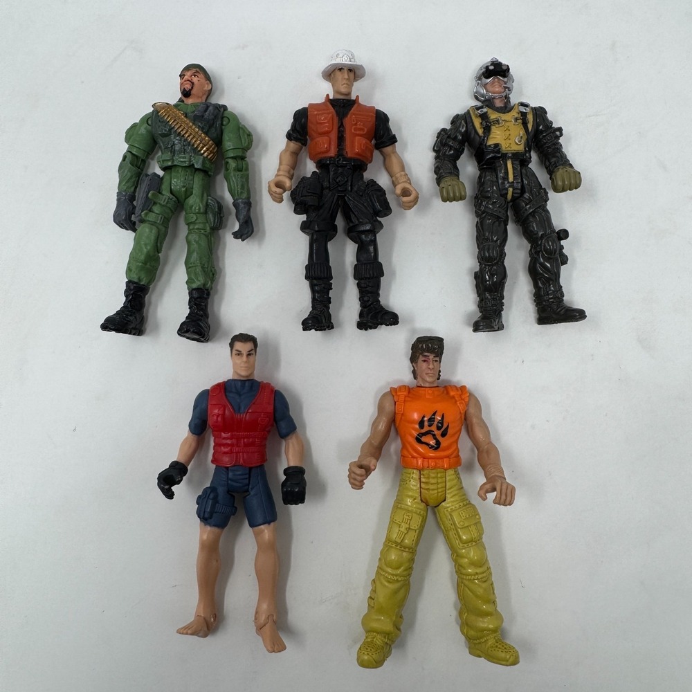 Lot of 5 Chap Mei Action Figures Safari Scuba Diver Military Construction